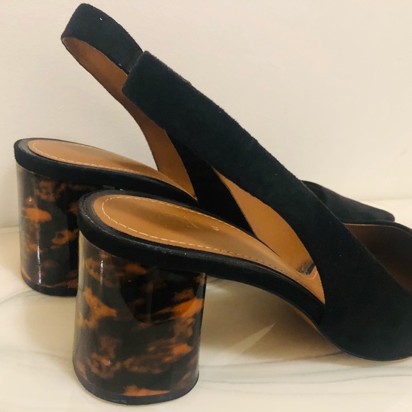 ZARA SLINGBACK SHOES WITH TORTOISESHELL HEELS - Picture 6 of 16